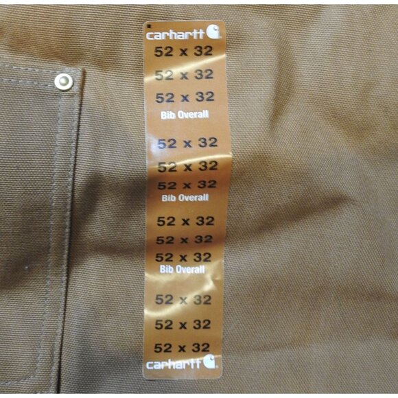 NWT Carhartt Bib Overalls Duck Quilt Lined Men 52x32 Double Knee R02 BRN USA - Picture 6 of 6